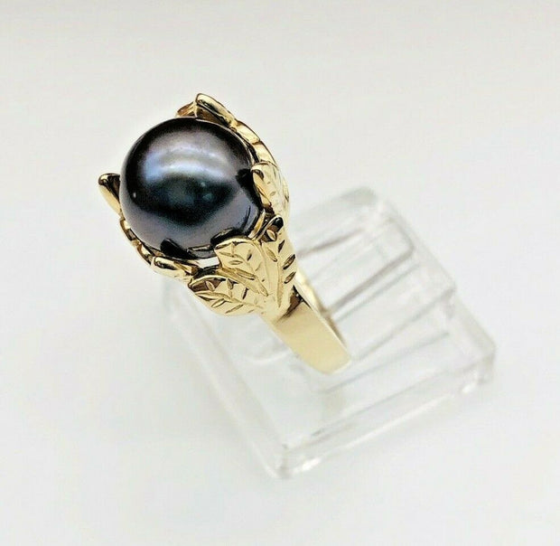 14K Yellow Gold Tahitian Pearl Ring