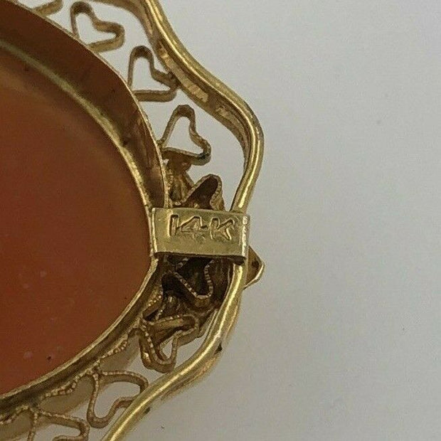 4.9G 14K-Y/G, CAMEO GOLD BROOCH
