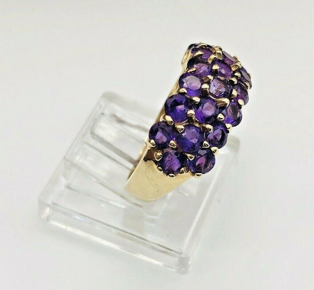 10K Yellow Gold Amethyst Ladies Ring