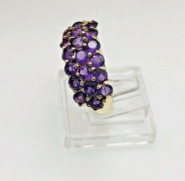 10K Yellow Gold Amethyst Ladies Ring