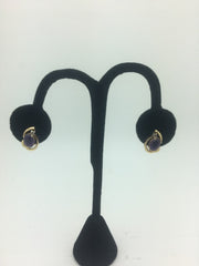 14K Yellow Gold Amethyst Stud Earrings