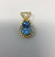 14 KT TOPAZ PENDANT BLUE STONE 3.2g