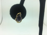 14K Yellow Gold Amethyst Stud Earrings