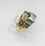 14k Yellow Gold Diamond  Wedding Ring  Set