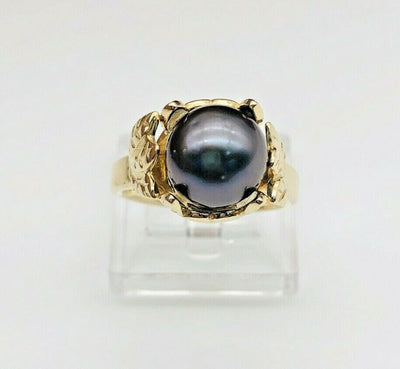 14K Yellow Gold Tahitian Pearl Ring