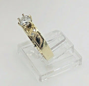 14K Yellow Gold Cz Engagement Ring