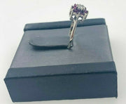 Trubrite 14K White Gold Ruby and Diamond Ring