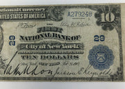 $10 Series 1902 National Currency THE FIRST NATIONAL BANK of the City of NW