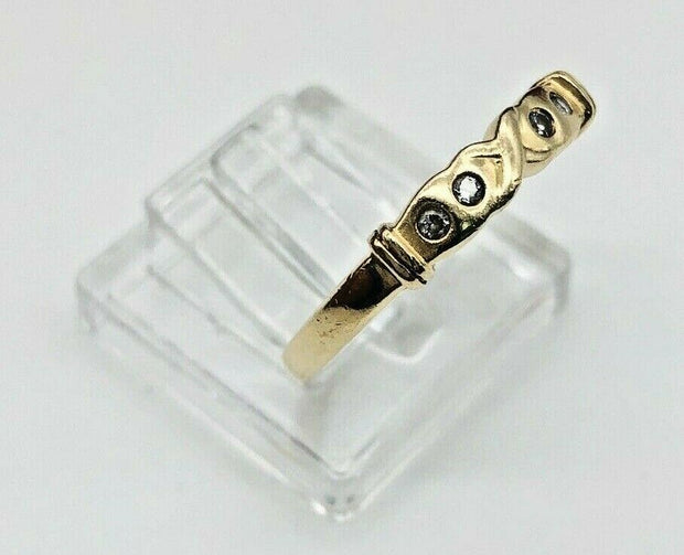 14K Yellow Gold Cz Band Ring