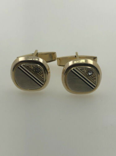 14KYG 9.1G SYN CZ CUFF LINKS