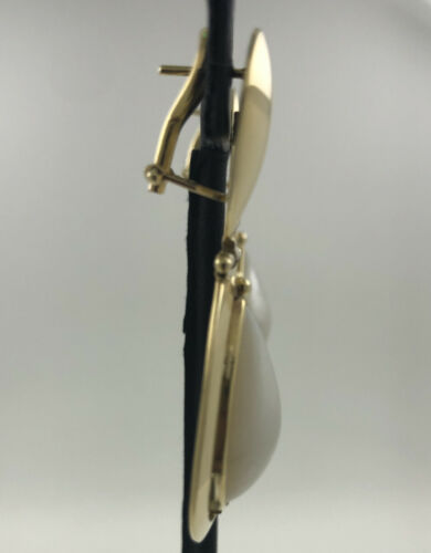 18KYG 22.3G GOLD EARRINGS Y/G, WITH PEARL DROPS