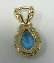 14 KT TOPAZ PENDANT BLUE STONE 3.2g