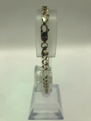 6.6G 10K-Y/G, SOLID FIGARO BRACELET 9"
