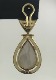 18KYG 22.3G GOLD EARRINGS Y/G, WITH PEARL DROPS