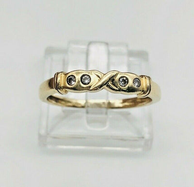 14K Yellow Gold Cz Band Ring
