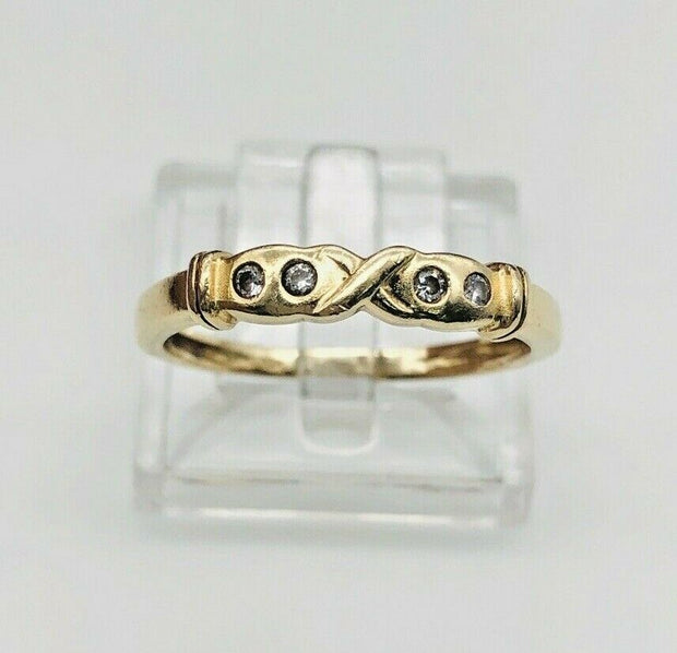 14K Yellow Gold Cz Band Ring