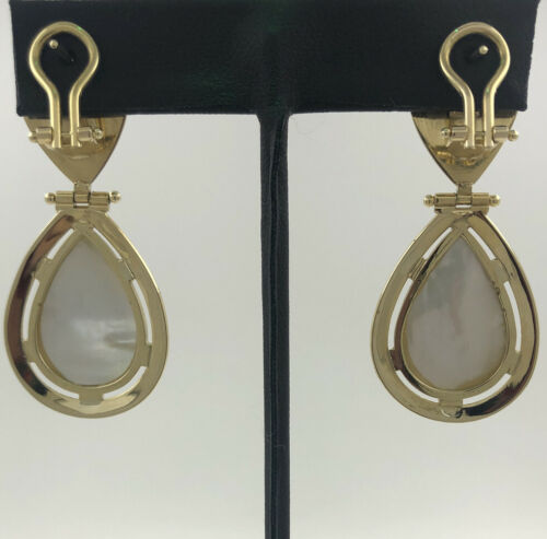 18KYG 22.3G GOLD EARRINGS Y/G, WITH PEARL DROPS