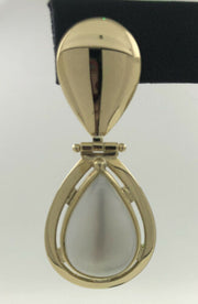 18KYG 22.3G GOLD EARRINGS Y/G, WITH PEARL DROPS