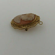 4.9G 14K-Y/G, CAMEO GOLD BROOCH
