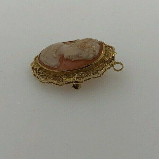 4.9G 14K-Y/G, CAMEO GOLD BROOCH
