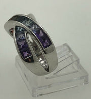 14K LADIES RING MULTI COLORED STONE SYNTH
