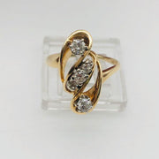 14K Yellow Gold Diamond Fashion Ring