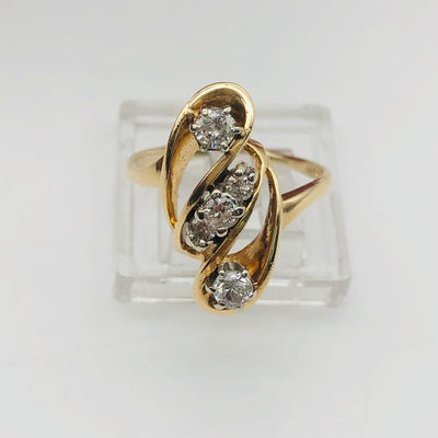 14K Yellow Gold Diamond Fashion Ring