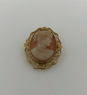 4.9G 14K-Y/G, CAMEO GOLD BROOCH