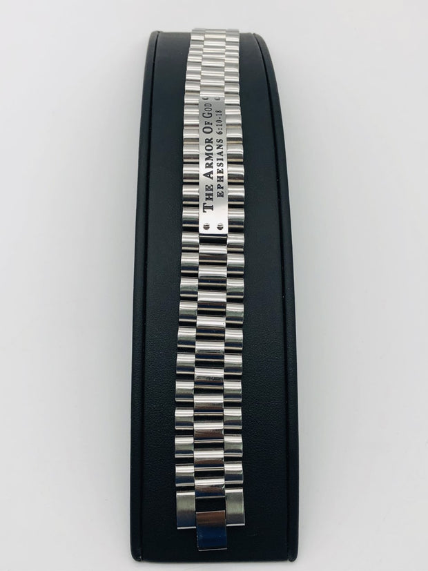 Stainless Steel ID Bracelet "The Armor Of God, Ephesaiana 6:10-18"