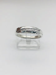 .925  Sterling Silver Diamond Wedding Band