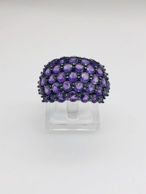 .925  Sterling Silver Amethyst Fashion Ring