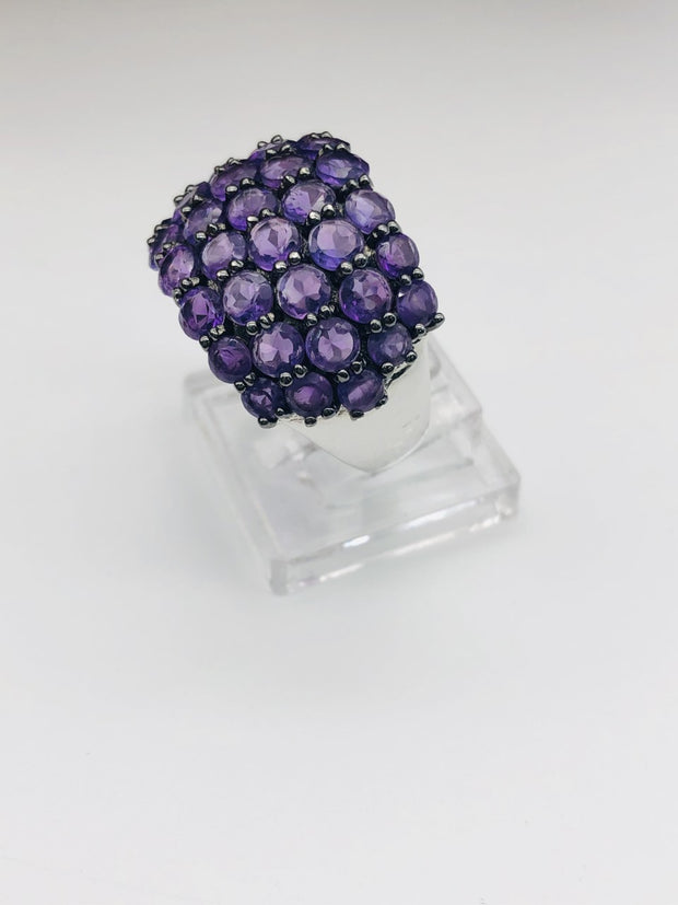 .925  Sterling Silver Amethyst Fashion Ring