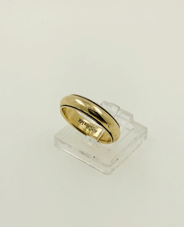 14K Yellow Gold Wedding Band - Ring