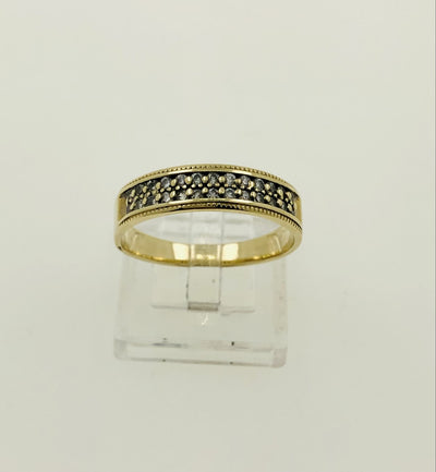 14K Yellow Gold Diamond Wedding Band Ring
