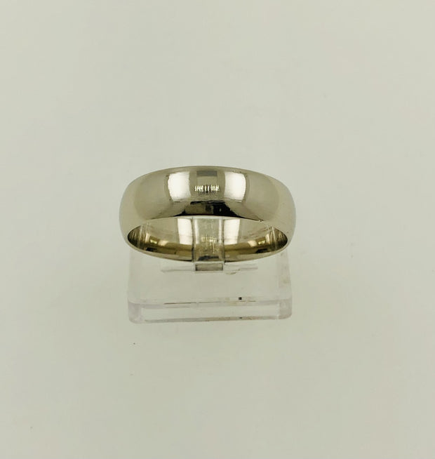 14K White Gold Wedding Band Ring