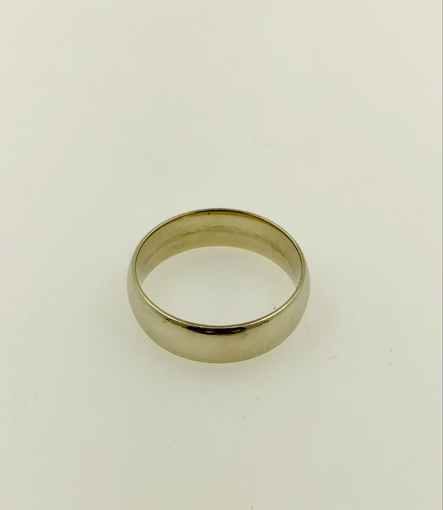 14K White Gold Wedding Band Ring