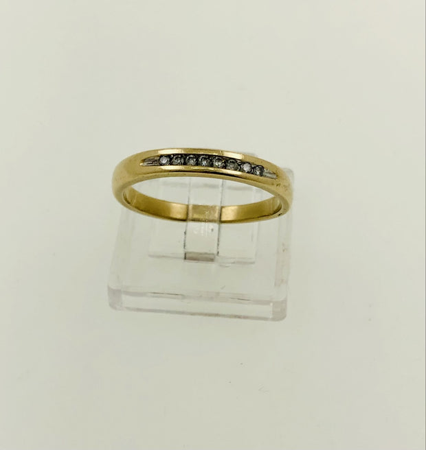 10K Yellow Gold Diamond Wedding Band Ring