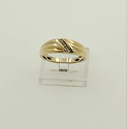 14K Yellow Gold Diamond Band Ring
