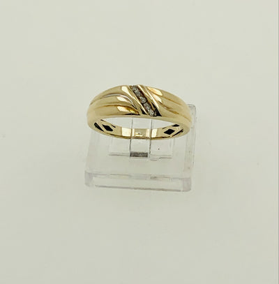 14K Yellow Gold Diamond Band Ring