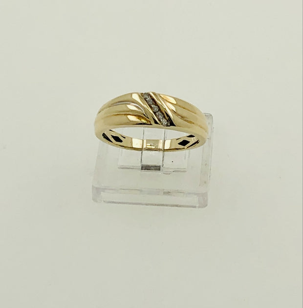 14K Yellow Gold Diamond Band Ring