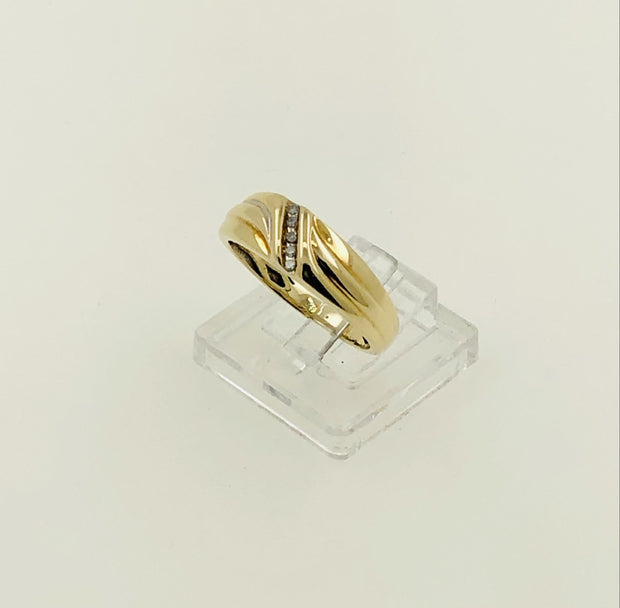 14K Yellow Gold Diamond Band Ring