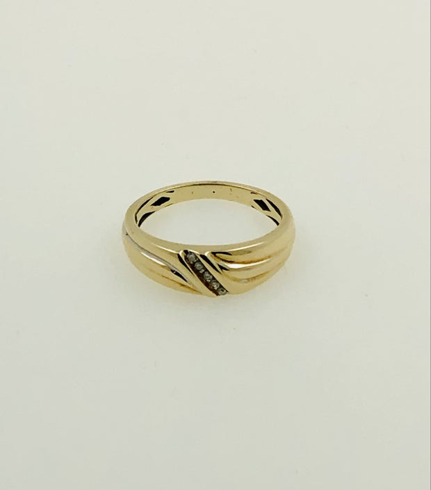 14K Yellow Gold Diamond Band Ring