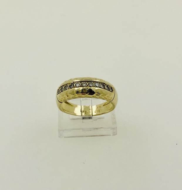 14K Yellow Gold Diamond Wedding Band Ring