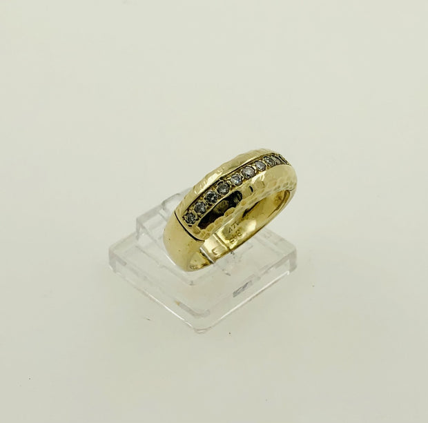 14K Yellow Gold Diamond Wedding Band Ring