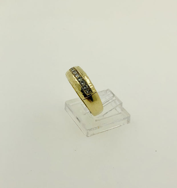 14K Yellow Gold Diamond Wedding Band Ring