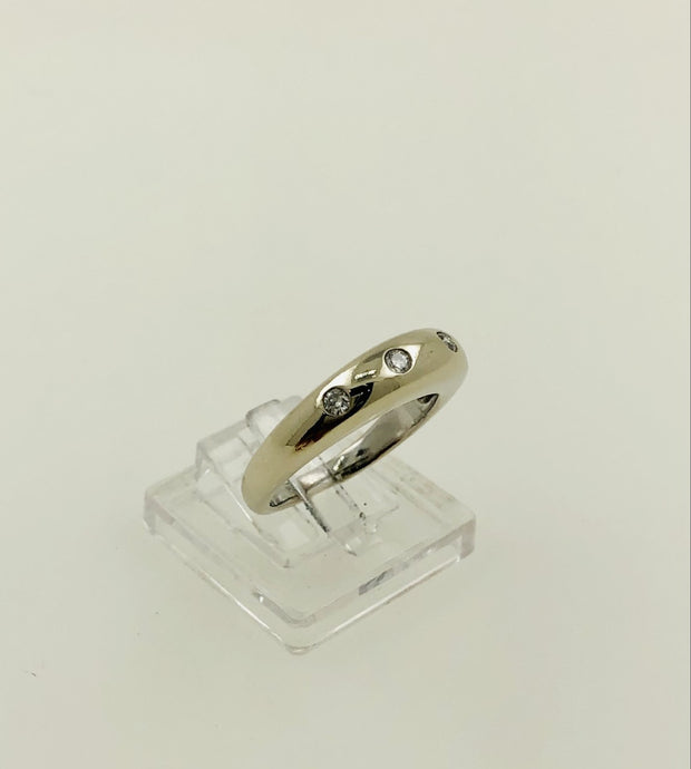 14K White Gold Diamond Ring Band