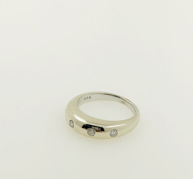 14K White Gold Diamond Ring Band