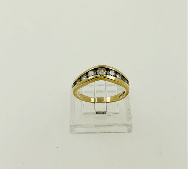 14k Yellow Gold Diamond Wedding Band Ring