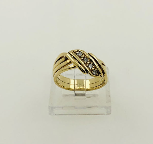 18K Yellow Gold Diamond Band Ring