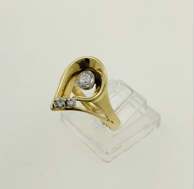 14K Yellow Gold Diamond Ring